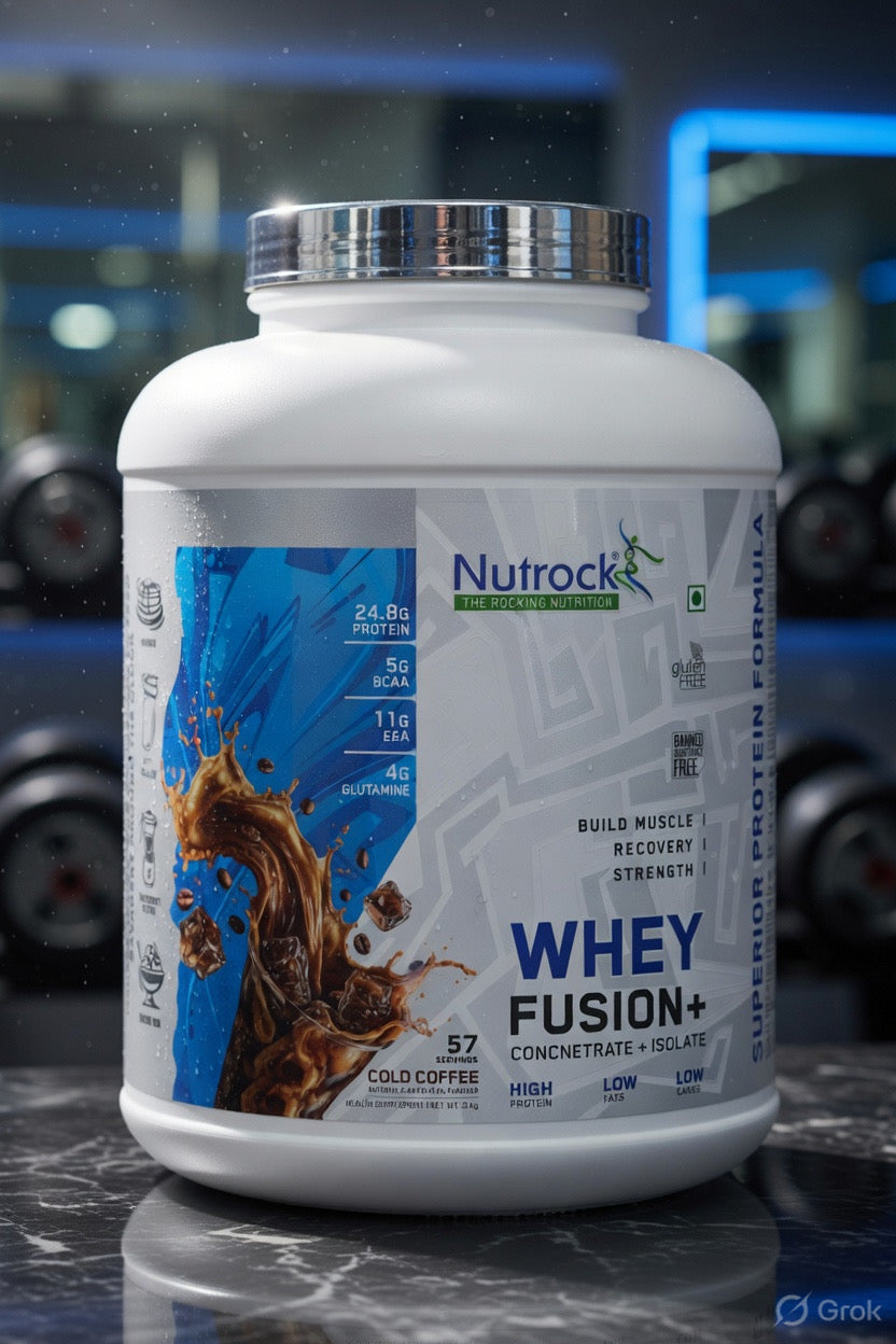 Nutrock Whey Fusion+ Protein Powder – Cold Coffee